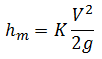 Minor Loss Equation
