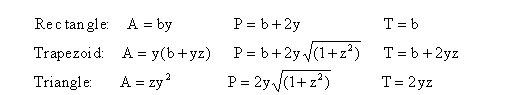 Open Channel Equations