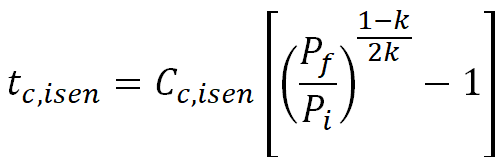 Choked isentropic time equation