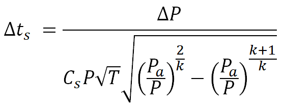 Delta time as function of delta pressure