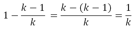 Equation 1 over k