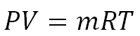 Equation of state PV equals mRT