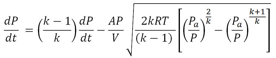 Subsonic isentropic dP dt after m substitution equation