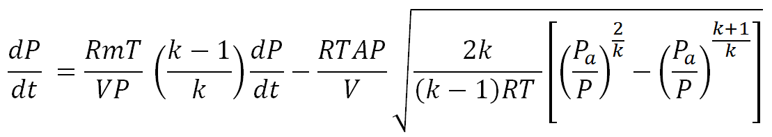 Subsonic isentropic dP dt before m substitution equation
