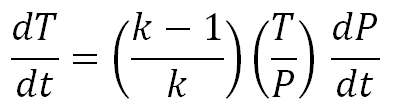 Subsonic isentropic dT dt equation