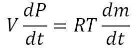 Subsonic isothermal VdPdt equals RTdmdt equation